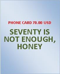 PHONE CARD 70.00 USD ( TỔNG SỐ PHÚT SG/ HN 2875 ) 